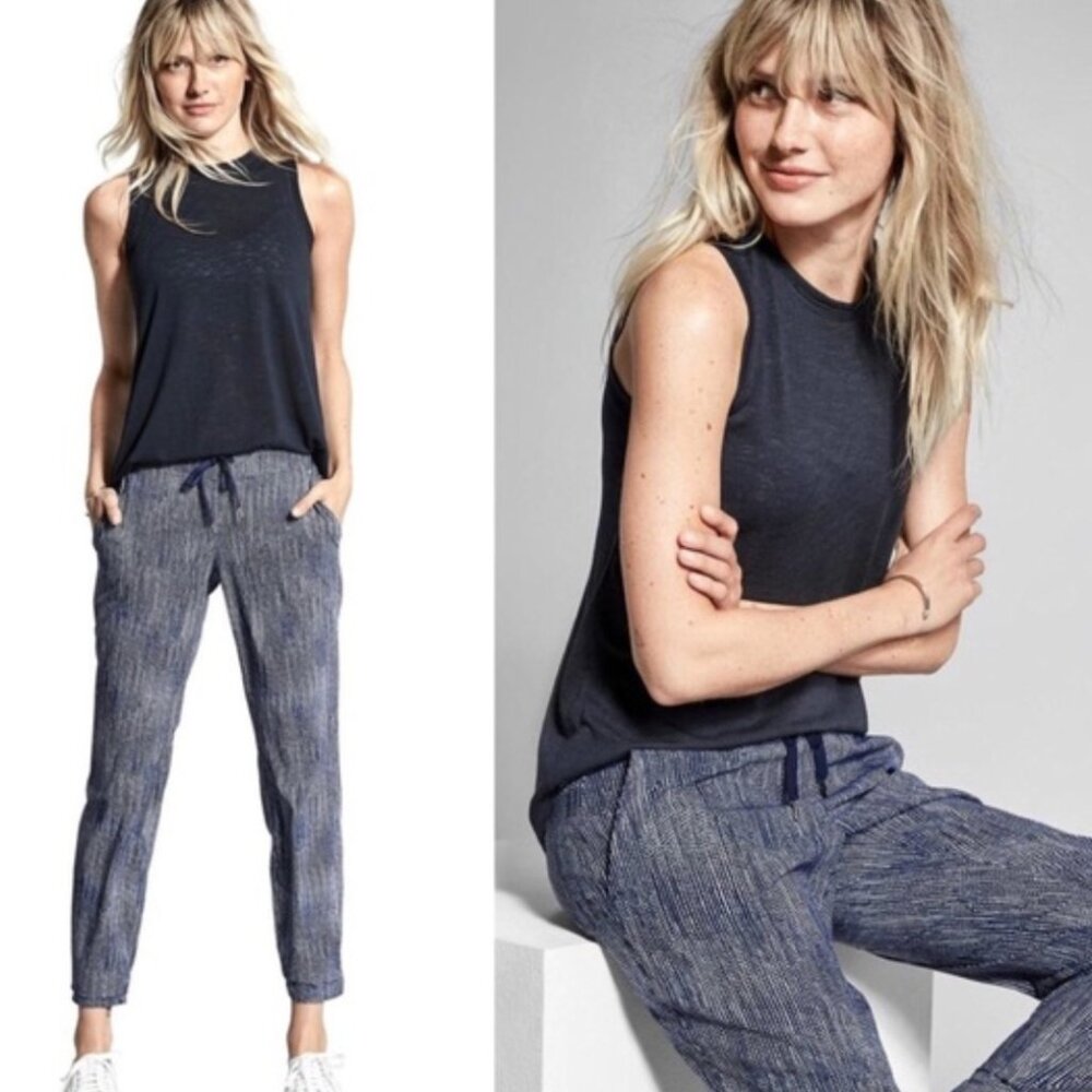 Athleta Women's Blue Batik Midtown Ankle Pants Size 6 NWOT